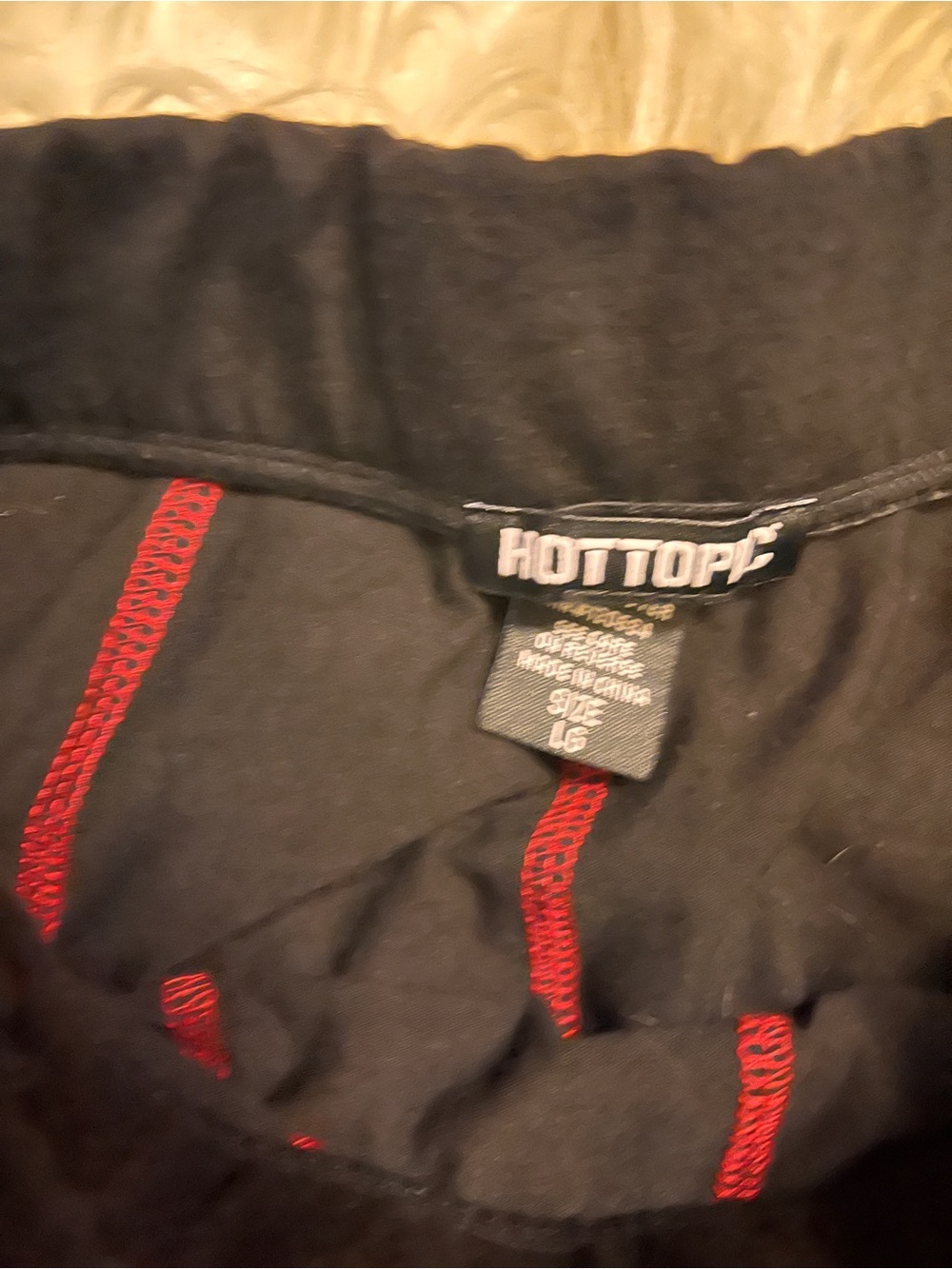 Hot Topic Black Red Contrast Stitch Pleated Skater Mini Skirt Size Large Punk - Picture 5 of 11